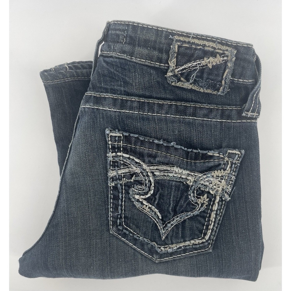 Big Star Sweet Jeans Women 28L 30x32 Dk Wash Ultra Low Rise Bootcut Y2K Western